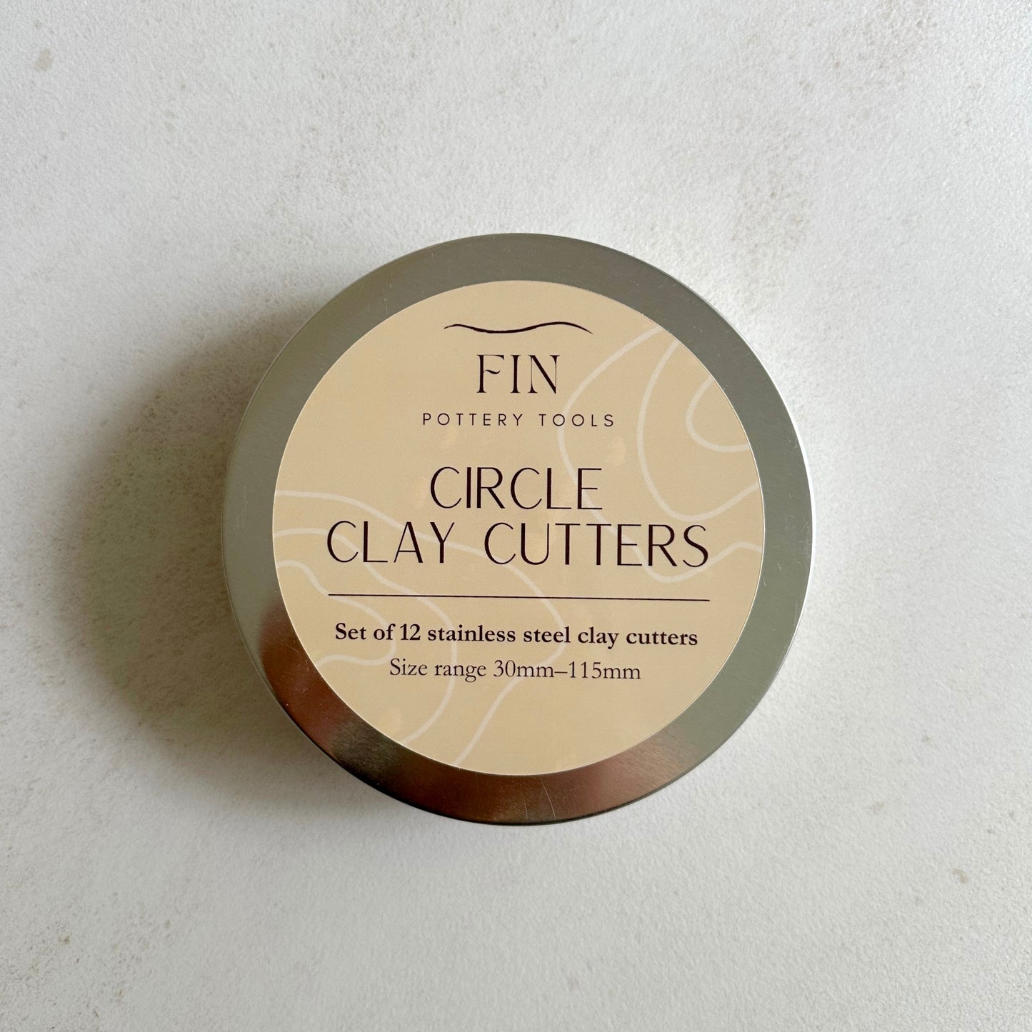 Circle clay cutters made of stainless steel, a set of 12.