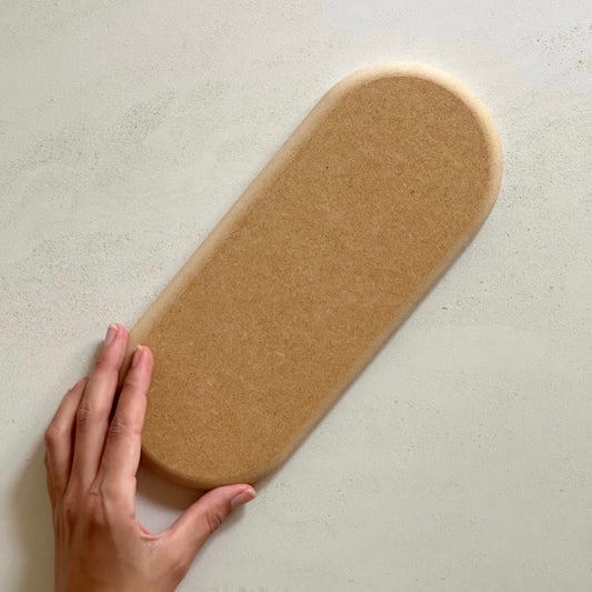 Small Oblong pottery form drape mould made by Fin Pottery Tools.